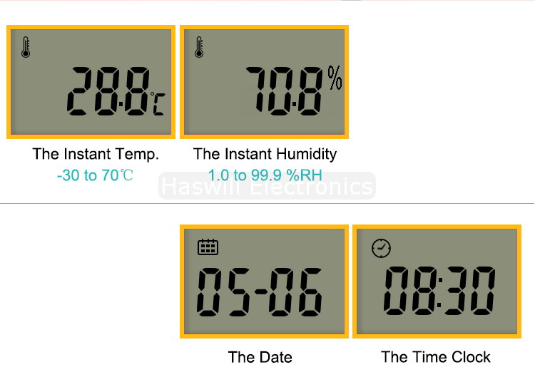 Enregistreur - Thermomètre / Hygromètre / Baromètre - Export .xls sur carte  SD